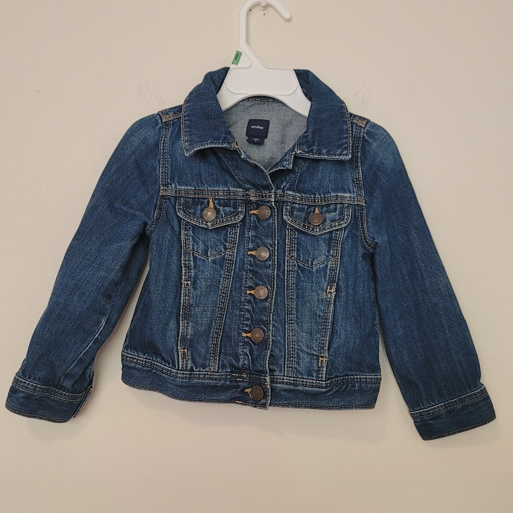babyGap Toddler Denim Jacket Size 3 Years Blue Jeans Trucker Coat 100% Cotton